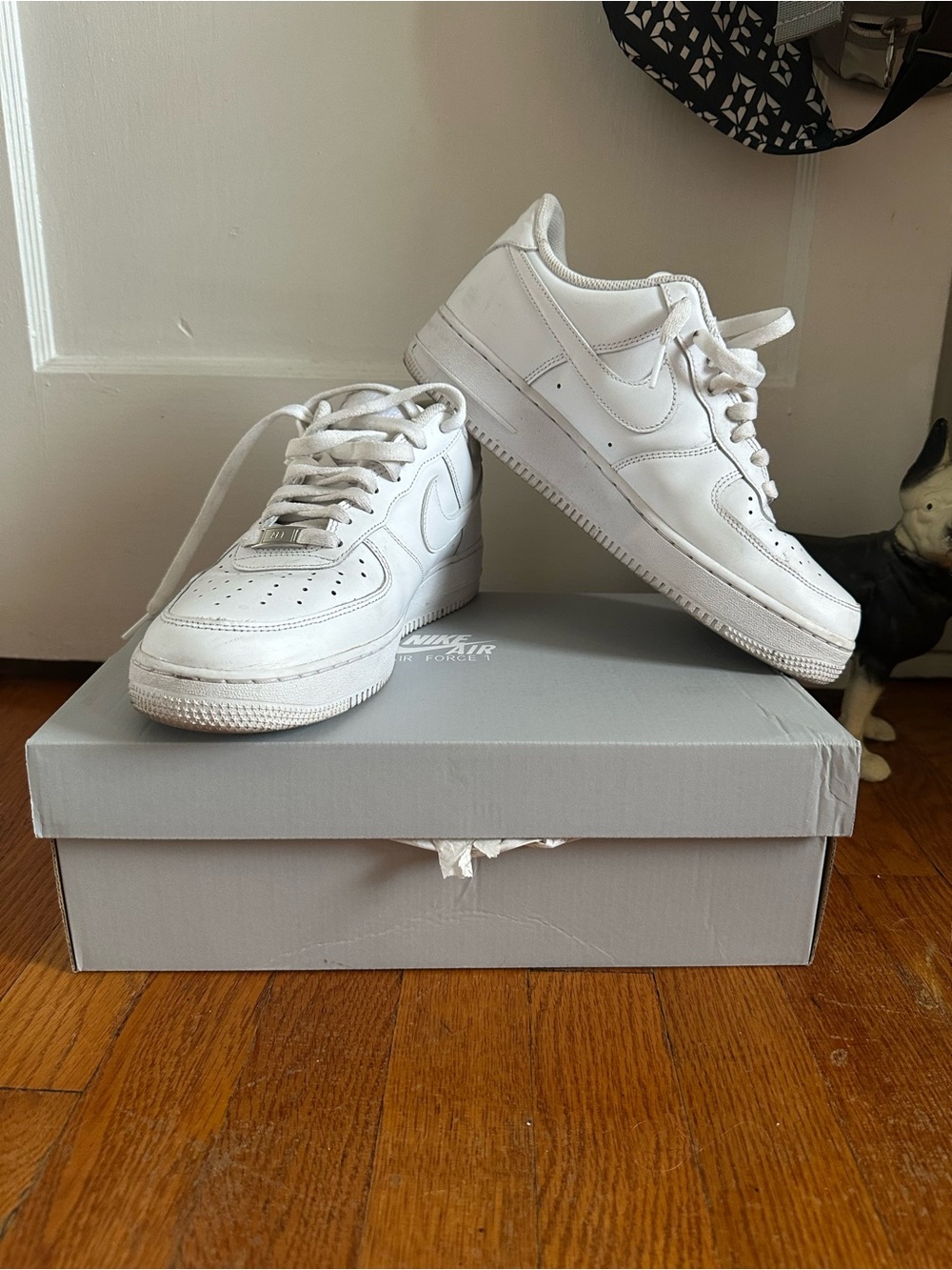 Nike White Men's Low-Top Air Force 1 Athletic Sneakers - All-White Leather